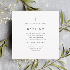 Invitación El oro mínimo simple cruza el bautismo religioso