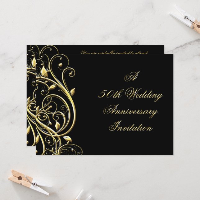 Invitación El oro negro florece a los 50 años (Anverso/Reverso In Situ)