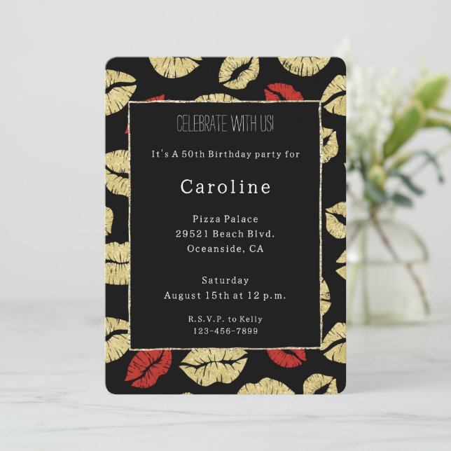 Invitación El oro negro rojo levanta 50 años (Anverso de pie)