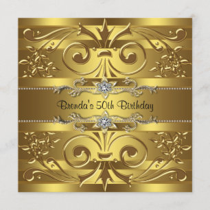 Invitación El oro remolina fiesta de cumpleaños del oro