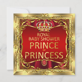 Invitación El oro rojo del príncipe o princesa Baby Shower