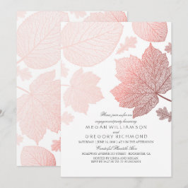 Invitación El oro Rosa deja a la elegante fiesta de compromis