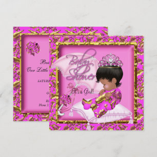 Invitación El oro rosado de la Baby Shower afroamericana