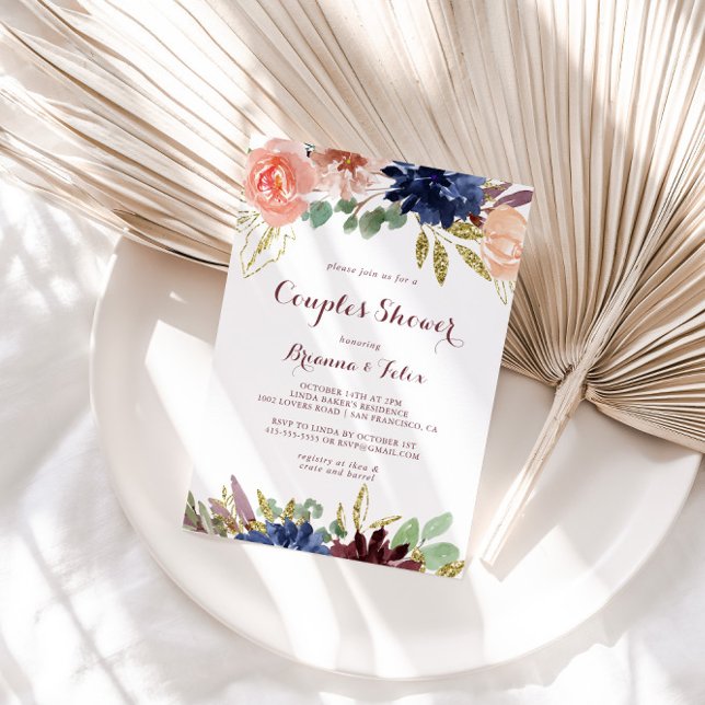 Invitación El oro ruso deja a las parejas caligráficas duchas (Subido por el creador)