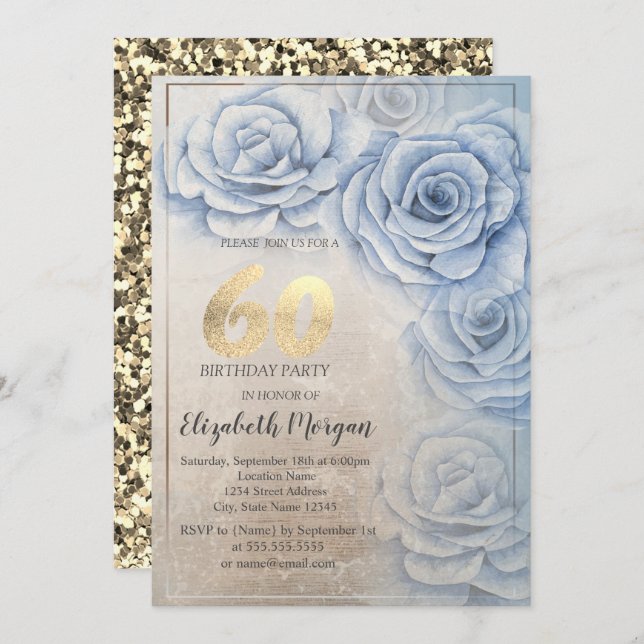 Invitación El oro secuestra a los Rosas azules 60 años (Anverso / Reverso)
