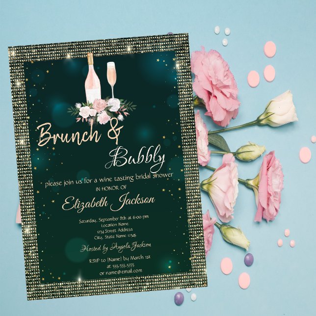 Invitación El oro secuestra el brunch verde y la ducha bucal (Subido por el creador)