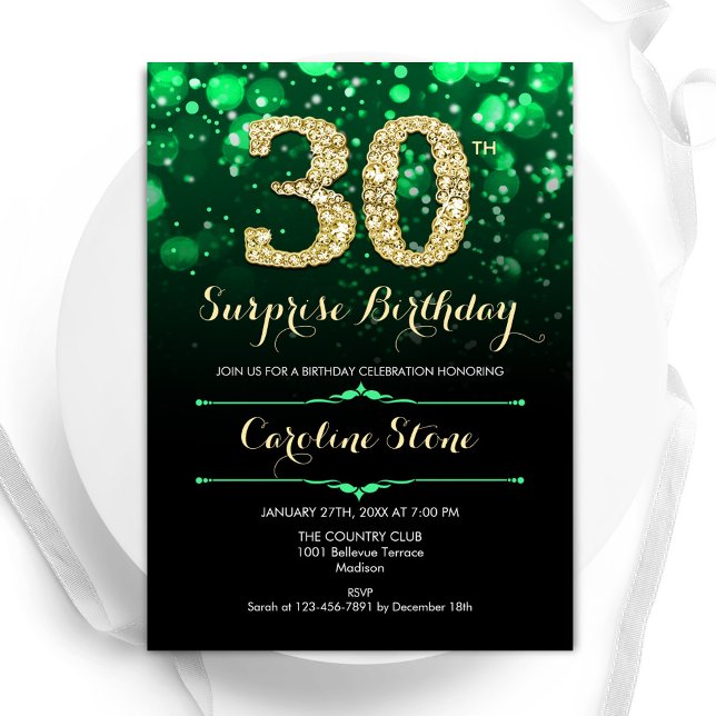 Invitación El oro verde esmeralda sorprende a los 30 años (Subido por el creador)