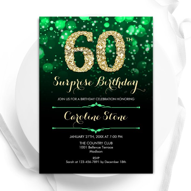 Invitación El oro verde esmeralda sorprende a los 60 años (Subido por el creador)