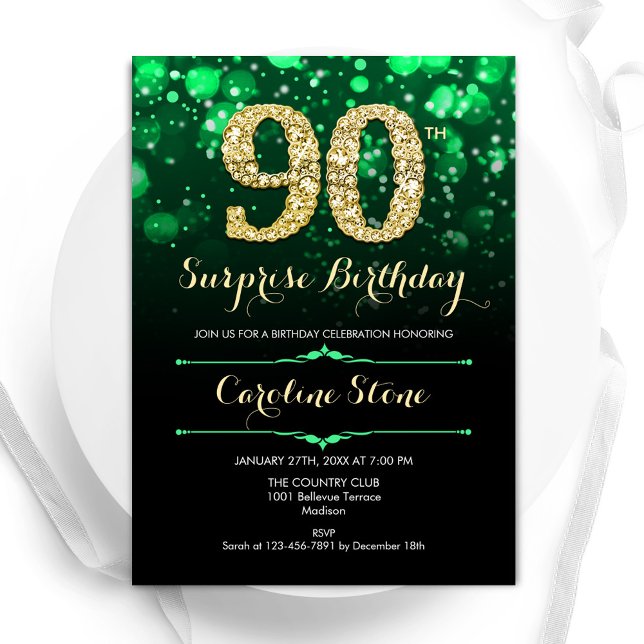 Invitación El oro verde esmeralda sorprende a los 90 años (Subido por el creador)