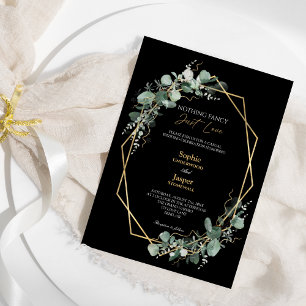 Invitación El oro verde simple negro nada brillante Boda