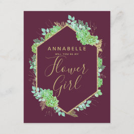 Invitación El Oro Verde Sucultor Será Mi Niña Flor