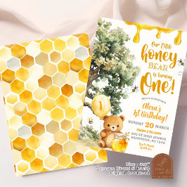 Invitación El oso de la miel cumple un cumpleaños