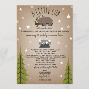Invitación El oso floral del Baby Shower Mail Distanciado Soc