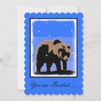 El oso pardo en invierno - Arte de vida salvaje or