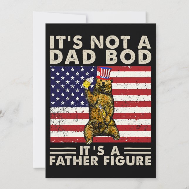 Invitación El Oso Retro No Es Un Bod De Papá Es Un Padre Figu (Anverso)