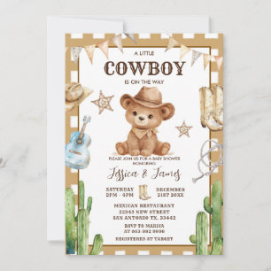 Invitación El Oso Un Pequeño Vaquero Está En Camino Baby show