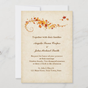 Invitación El otoño deja al Boda