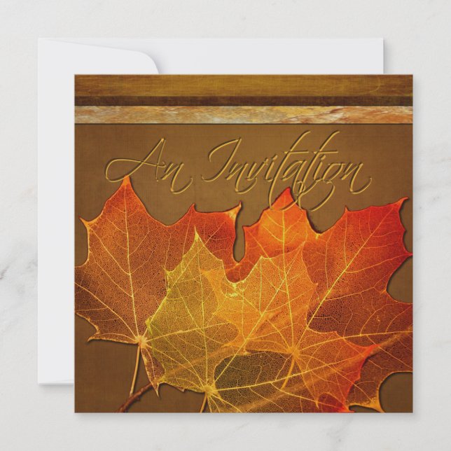 Invitación El otoño deja al Personalizado del Día de Acción d (Anverso)