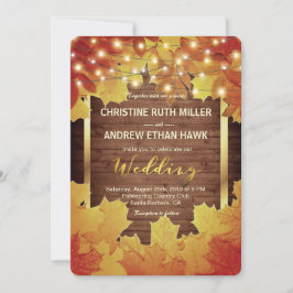 Invitación El otoño deja la cuerda encendiendo una boda de ot