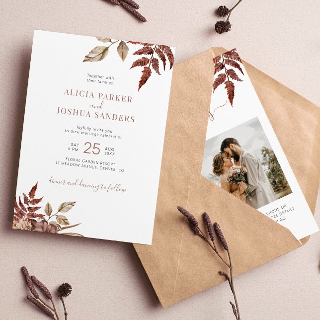 Invitación El otoño deja todo en un boda de código QR (Subido por el creador)