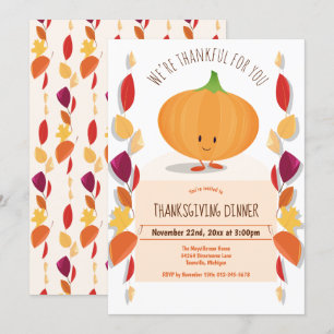 Invitación El otoño del día de Acción de Gracias deja Persona
