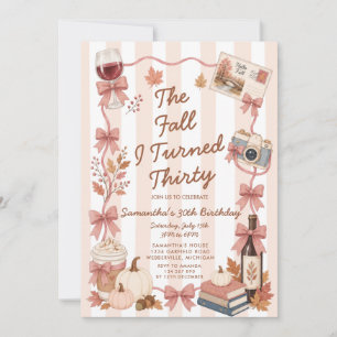 Invitación El Otoño en que Cumplí 30 Cumpleaños Chica Vino de