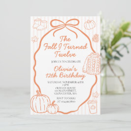 Invitación El Otoño En Que Cumplí Doce 12º Cumpleaños