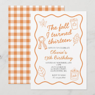Invitación El otoño en que cumplí trece Cumpleaños 13º