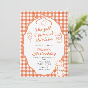 Invitación El Otoño en que cumplí trece Cumpleaños 13º
