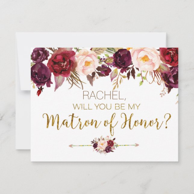 Invitación El otoño floral será mi carta de honor (Anverso)