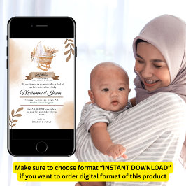 Invitación El otoño marrón deja al bebé bebé recién nacido An