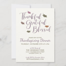 Invitación El otoño ruso deja la cena de Acción de Gracias