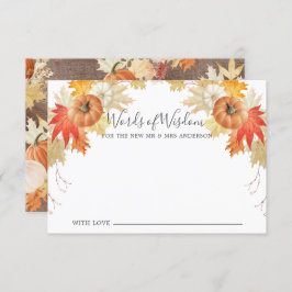 Invitación El otoño rústico deja calabazas de sabiduría