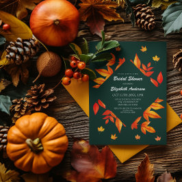 Invitación El otoño rústico moderno deja una ducha nupcial
