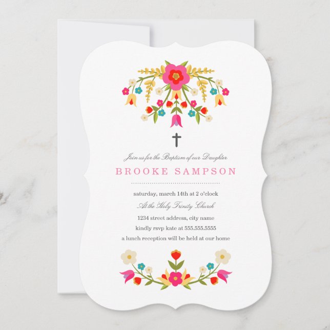 Invitación El país florece bautismo (Anverso)