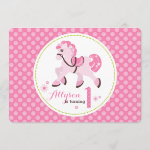 Invitación El país occidental Pony Polka Dots Cumpleaños