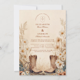Invitación El país ruso Daisy Boots Boda
