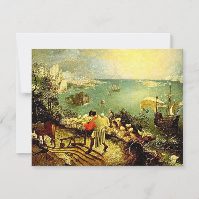 Invitación El paisaje de Bruegel con la caída de Icarus - 155 (Anverso)