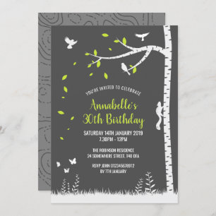 Invitación El paisaje de la silueta de Woodland