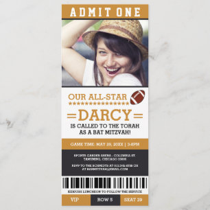 Invitación El palo Mitzvah del fútbol invita