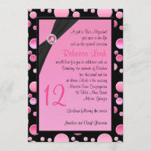 El palo rosado y negro Mitzvah del lunar invita