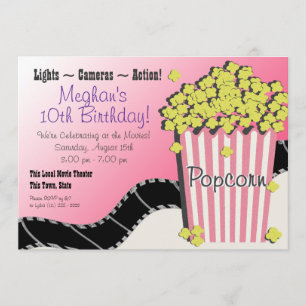 Invitación El palomitas de maíz y la película