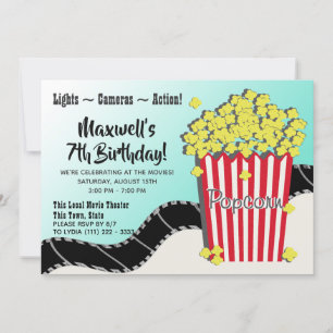 Invitación El palomitas de maíz y la película