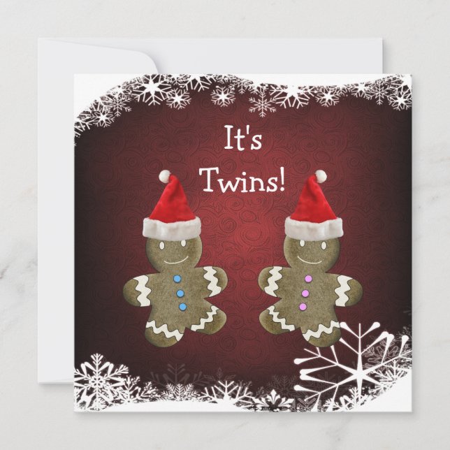Invitación El pan de jengibre hermana el navidad Baby Shower (Anverso)