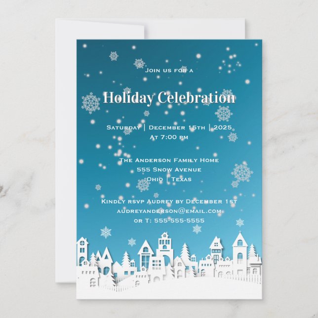 Invitación El papel antes de los Navidades | Día festivo (Anverso)