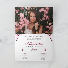 Invitación El papel de Borgoña picado mis cinco años