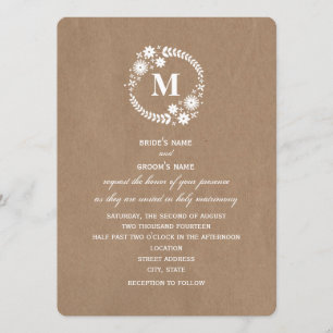 Invitación El papel de Brown inspiró la boda blanca del