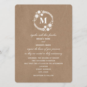Invitación El papel de Brown inspiró la boda blanca del