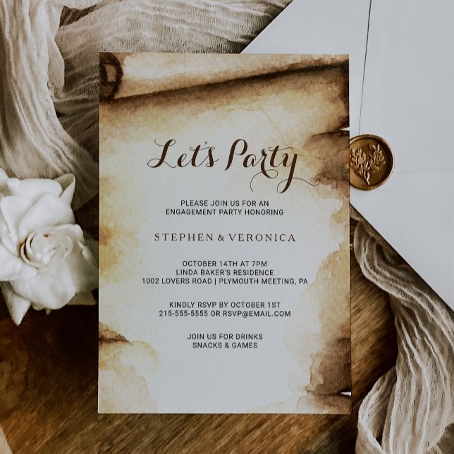 Invitación El papel desplaza al país rústico Vamos Fiesta (Subido por el creador)