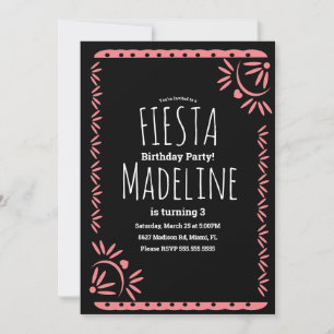 Invitación El papel picado cumpleaños mexicano Fiesta Fronter